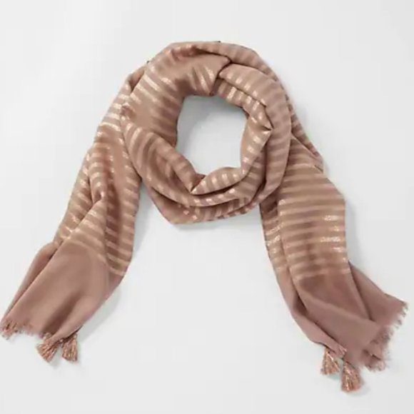 J. Jill Accessories - NWT J Jill Shimmering Stripes Tasseled Scarf